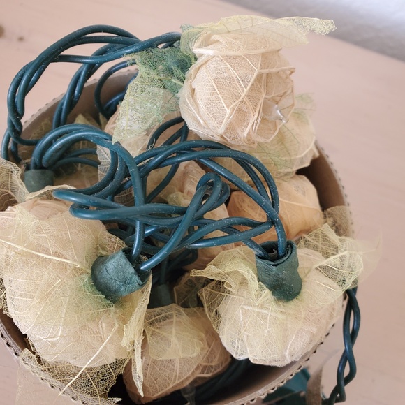 Real Rose Flower Leaf Rose String Lights NEW In Can - Picture 4 of 5